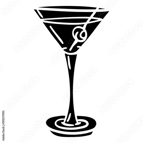 Dirty cocktail drink olive black