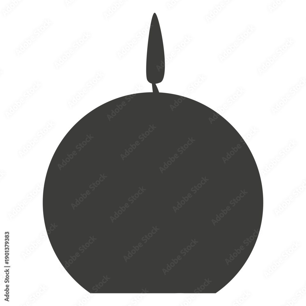 Fototapeta premium Rounded candle light silhouette