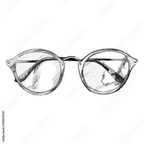 Rounded glasses sketch design