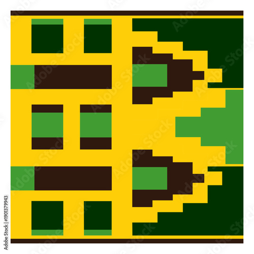 Traditional sqaure triangle kente composition