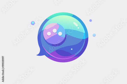 holographic spherical chat icon