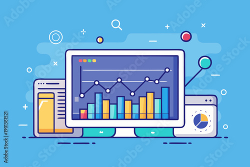 live data screen fluctuating chart icon