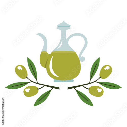 Jug olive oil illustration