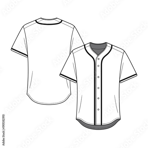 A blank white baseball jersey presented in front and back views