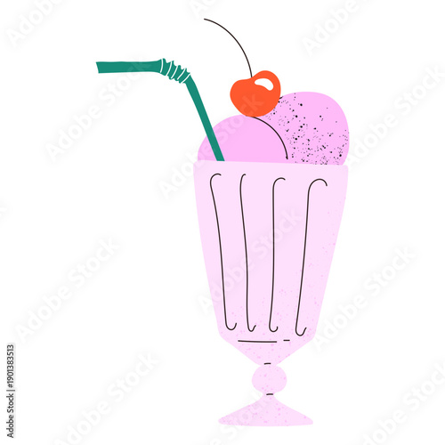 Strawberry milkshake doodle