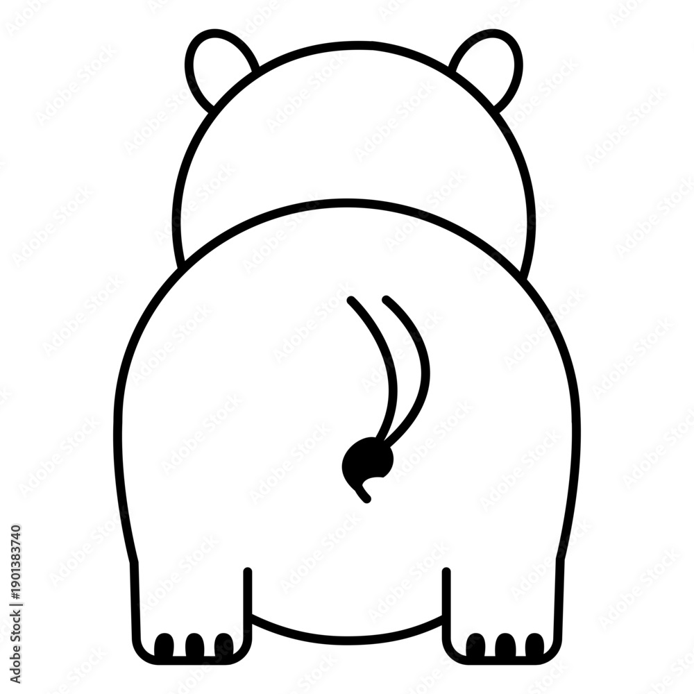 Fototapeta premium Cute hippo back stroke