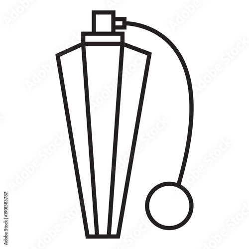 Geometric line vintage perfume pump bottle stroke