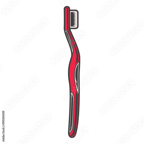 Red toothbrush illustration