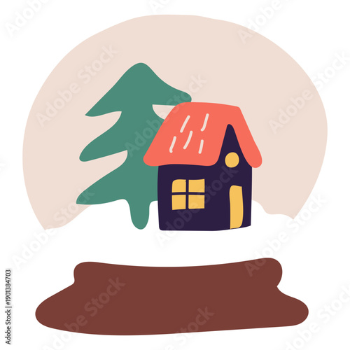 Snow crystal ball illustration