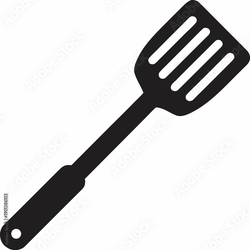 Black Spatula Silhouette Vector Illustration