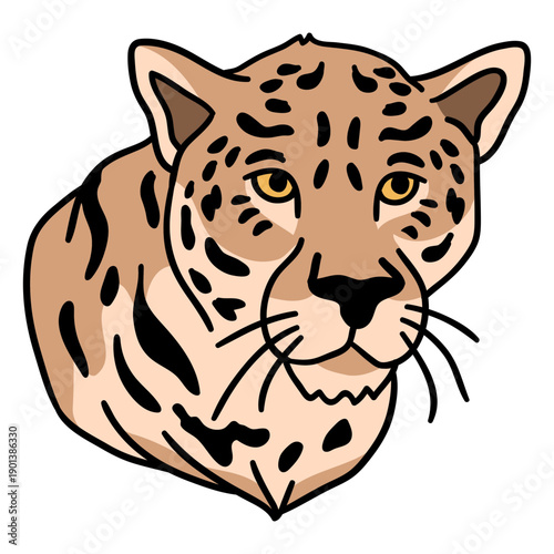 Simple leopard color stroke face
