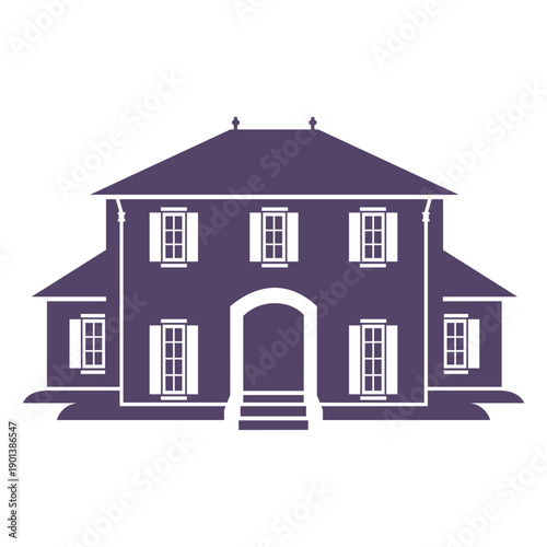 Elegant two stories house icon