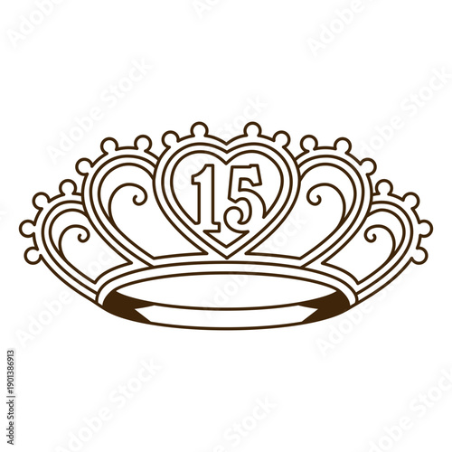 15th birthday crown stroke