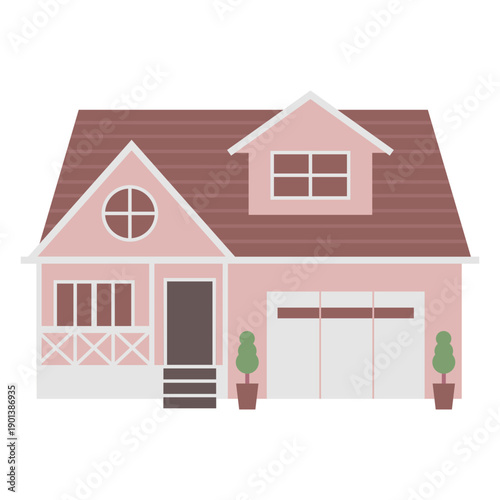 Pink Traditional American House