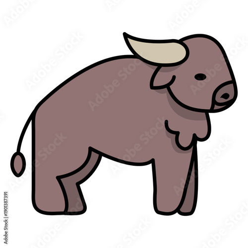 Color stroke sideways buffalo