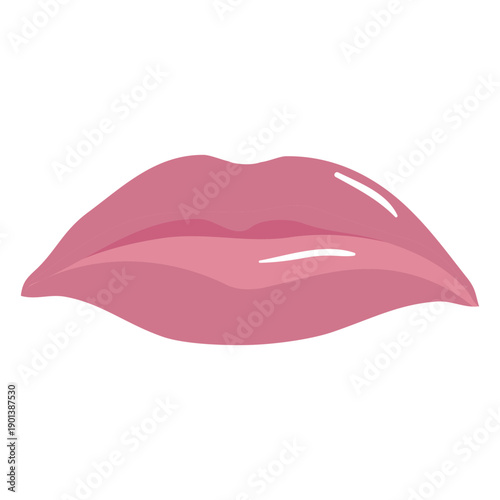 Semi flat frontal frowning mouth