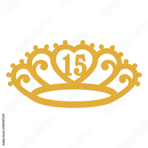 15th birthday yellow stroke crown