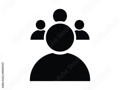 Black silhouette icon representing a group of people, teamwork and community symbol