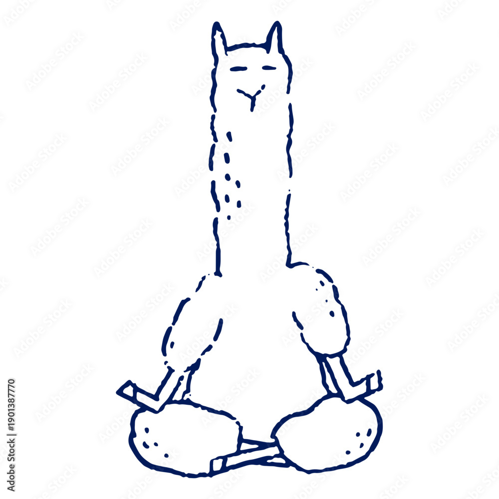 Fototapeta premium Yoga llama stroke