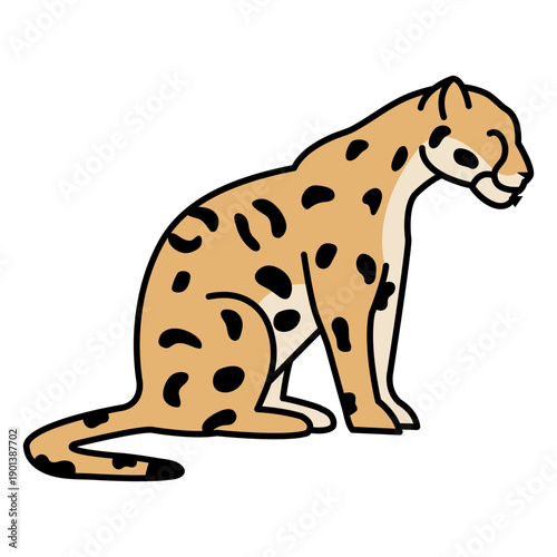 Cheetah animal color stroke