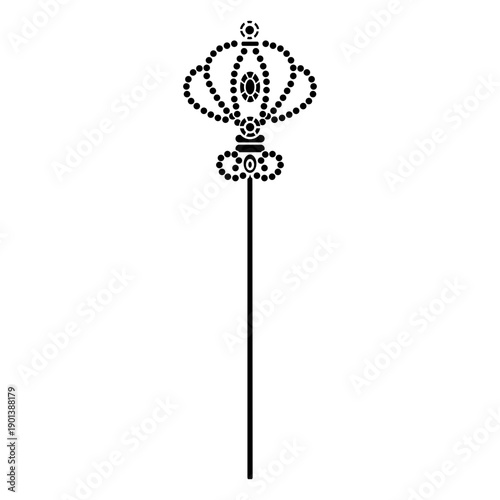Jewels ornamented scepter flat
