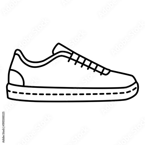 Low-top sneaker side view stroke