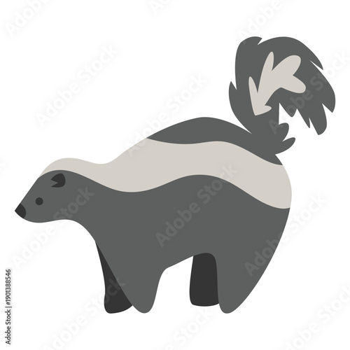 Skunk animal flat
