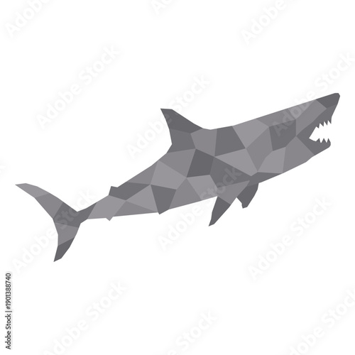 Simple polygonal swimming shark profile