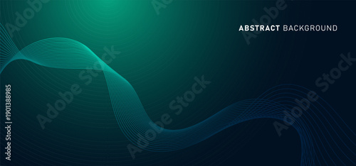 Digital technology banner green blue background concept, cyber technology circuit, abstract tech, innovation future data, internet network, Ai big data, futuristic wifi connection illustration concept