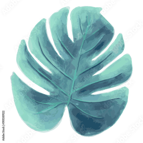 Palm leaf summer watercolor