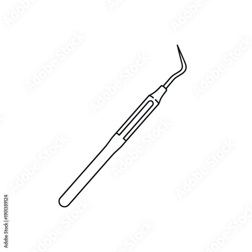 Vector illustration of needle fishing hook and fishing rod on white background with metallic tools and equipment
