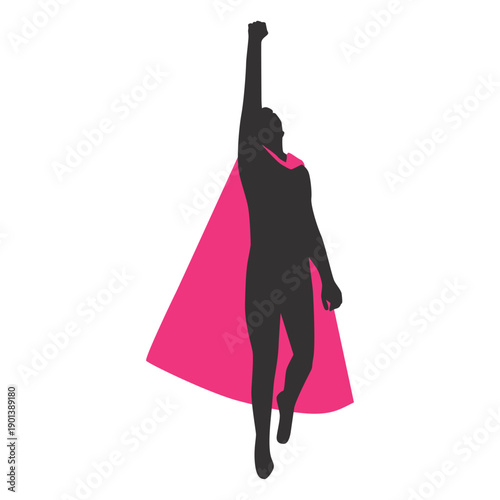 Flying superhero simple silhouette