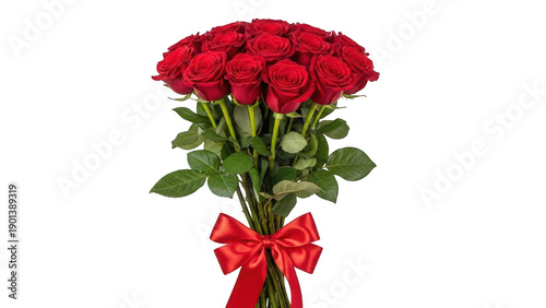 Wallpaper Mural Beautiful bouquet of red roses with ribbon isolated on transparent background Torontodigital.ca
