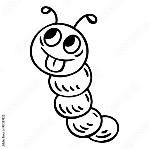 Cute cartoon stroke standing worm
