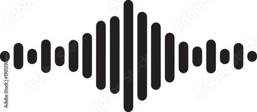 Minimal Sound Wave Bars, Audio Equalizer Vector Icon