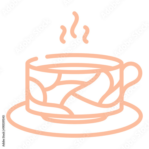 Pink stroke cup of coffee