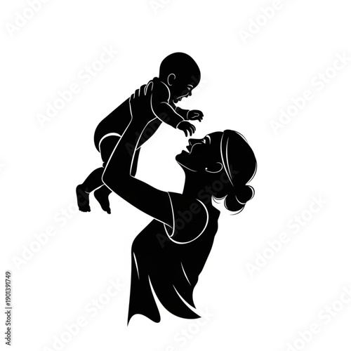 Mother and baby silhouette