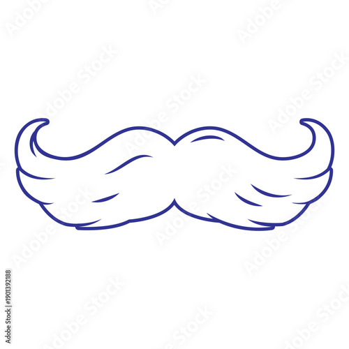 Flat hairy moustache stroke
