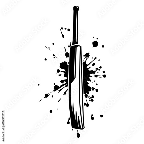 Cricket bat ink explosion filled stroke