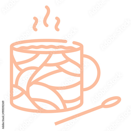 Pink stroke big cup of coffee