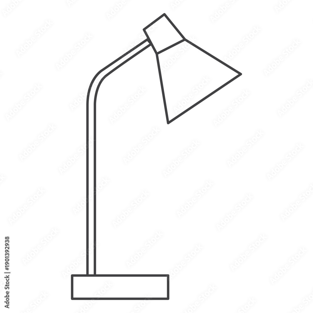 Naklejka premium Desk lamp thin-line stroke