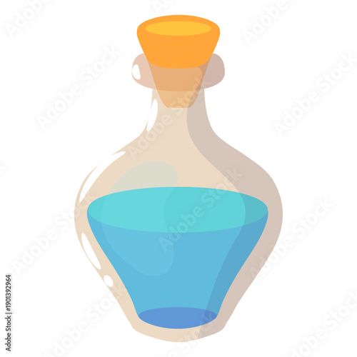 Bottle with blue potion semi flat