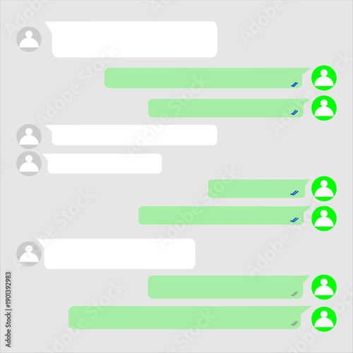 Short bubble message, social screen empty chat window dialog on dark background. modern vector.