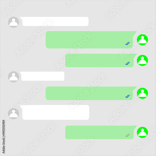 Short bubble message, social screen empty chat window dialog on dark background. modern vector.
