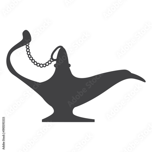 Magic genie lamp silhouette