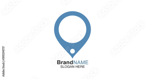 Blue Map Pin Icon Placeholder Template.