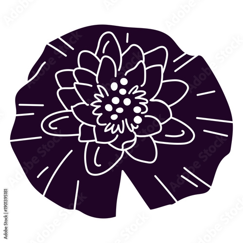 Water lily flower cut out