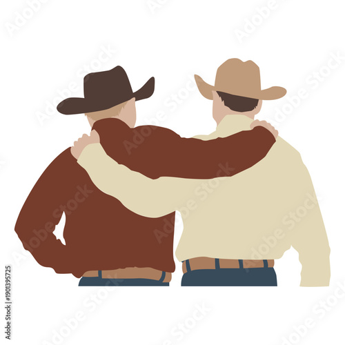 Cowboys hugging flat