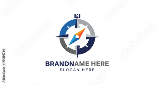 Colorful Compass Logo Design Template.