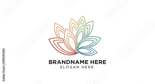 Colorful Lotus Flower Logo Design Template.